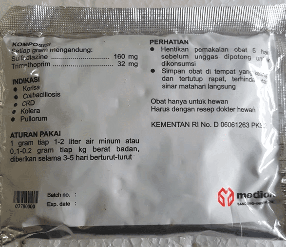Dalam penggunaanya sebaiknya peternak tetap memperhatikan anjuran pemakian agar pemberian tepat dan sesuai 