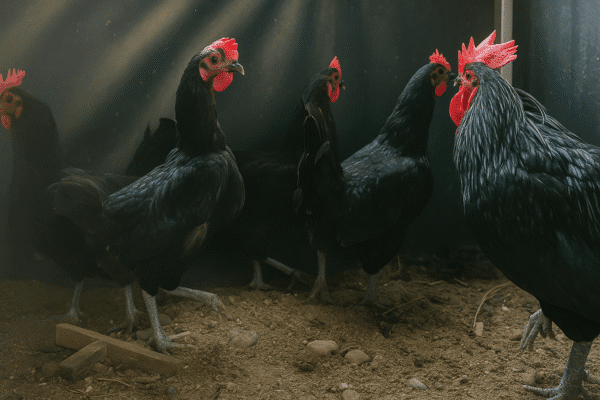 Ayam Australorp hitam mengkilap, petelur tangguh asal Australia.